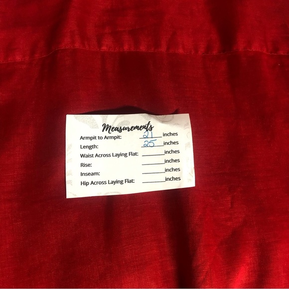 Ralph Lauren Women’s Blouse Top Button Down Red Linen Insignia Cuffed Sleeve - Picture 6 of 9